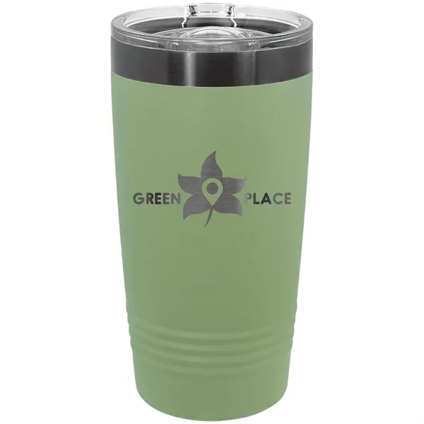 20 oz. stainless steel ringed tumbler with a vacuum sealed, clear-colored... from ASI 74601 Calico