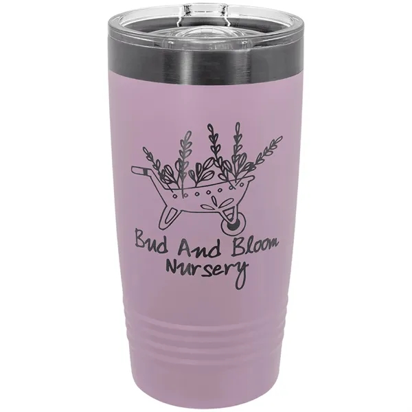 20 oz. stainless steel ringed tumbler with a vacuum sealed, clear-colored... from ASI 74601 Calico