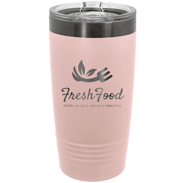 20 oz. stainless steel ringed tumbler with a vacuum sealed, clear-colored... from ASI 74601 Calico