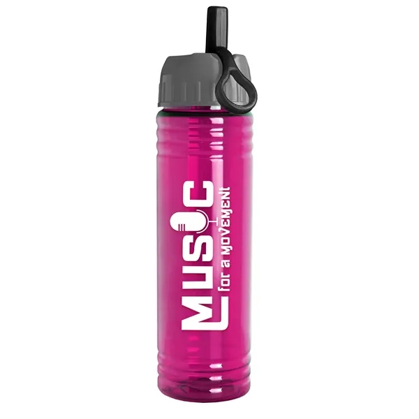 New Slim Cylinder Design 24 oz. Transparent Water Bottles with Ring... from ASI 40480 Koozie Group