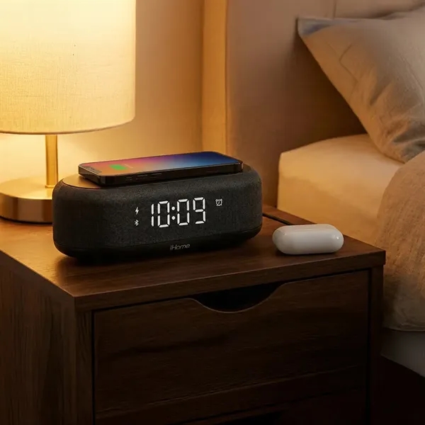 Rest and recharge with the iHome Wireless PowerBoost, an alarm clock... from ASI 61005 Hirsch Gift Inc