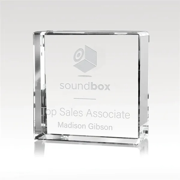3 1/2" x 3 1/2" x 2 3/8" optical crystal award... from ASI 93986 Visions/Awardcraft / Visions Awards