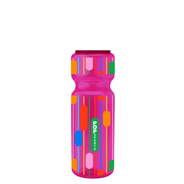 Transparent bottle with a tethered lid, 28 oz. size, reusable and... from ASI 40480 Koozie Group