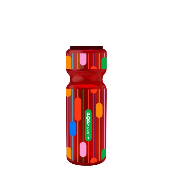 Transparent bottle with a tethered lid, 28 oz. size, reusable and... from ASI 40480 Koozie Group
