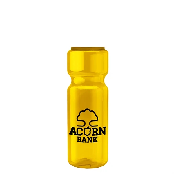 Transparent bottle with a tethered lid, 28 oz. size, reusable and... from ASI 40480 Koozie Group