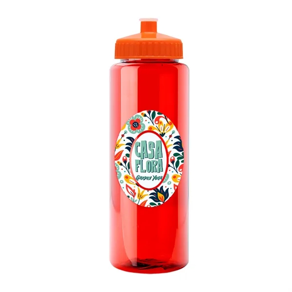 Transparent sports bottle, 32 oz. made of reusable and recyclable PETE.... from ASI 40480 Koozie Group