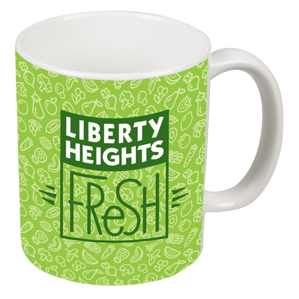 White, C handle mug made of ceramic.... from ASI 68366 Makana Line LLC