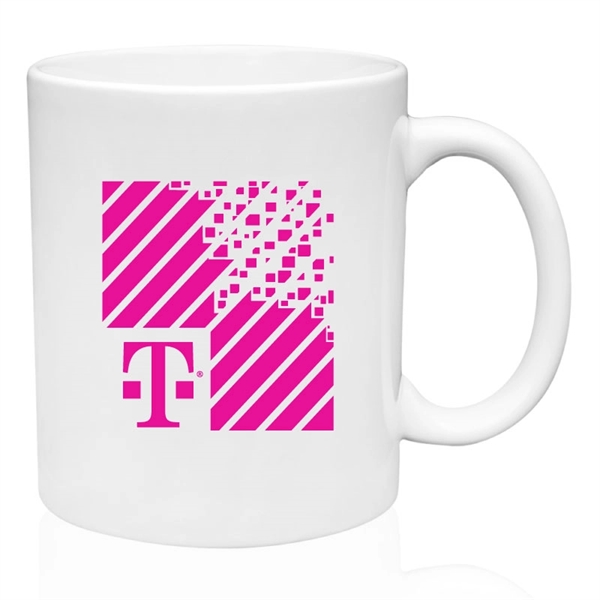 White, C handle mug made of ceramic.... from ASI 68366 Makana Line LLC