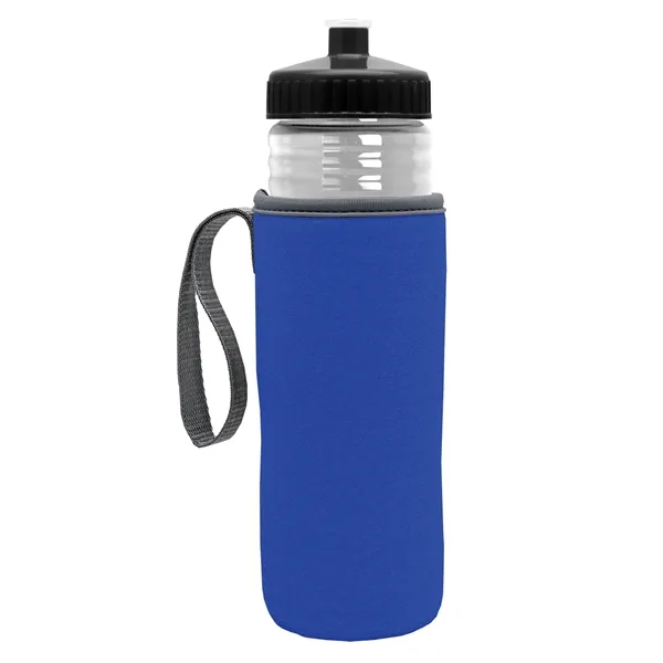 24 oz. Sports Bottle & Caddy - Push-Pull Lid... from ASI 40480 Koozie Group
