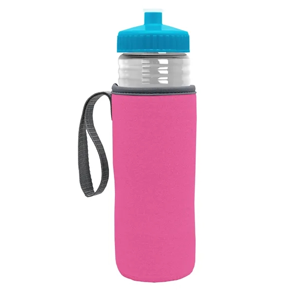 24 oz. Sports Bottle & Caddy - Push-Pull Lid... from ASI 40480 Koozie Group