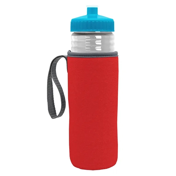 24 oz. Sports Bottle & Caddy - Push-Pull Lid... from ASI 40480 Koozie Group