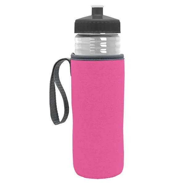 24 oz. Sports Bottle & Caddy - Push-Pull Lid... from ASI 40480 Koozie Group
