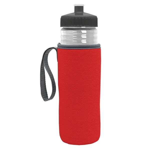 24 oz. Sports Bottle & Caddy - Push-Pull Lid... from ASI 40480 Koozie Group