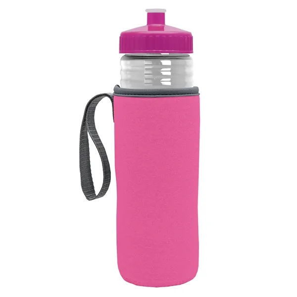 24 oz. Sports Bottle & Caddy - Push-Pull Lid... from ASI 40480 Koozie Group