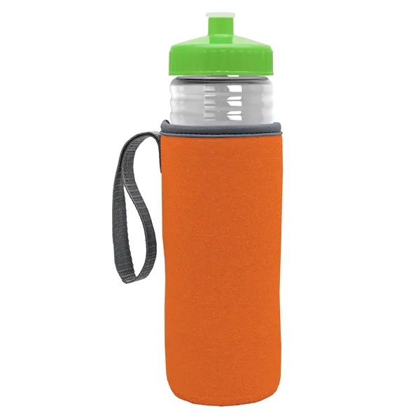 24 oz. Sports Bottle & Caddy - Push-Pull Lid... from ASI 40480 Koozie Group
