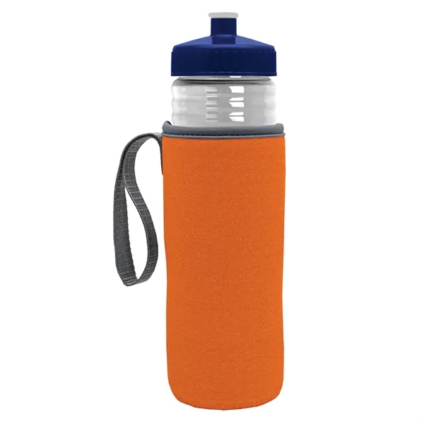24 oz. Sports Bottle & Caddy - Push-Pull Lid... from ASI 40480 Koozie Group
