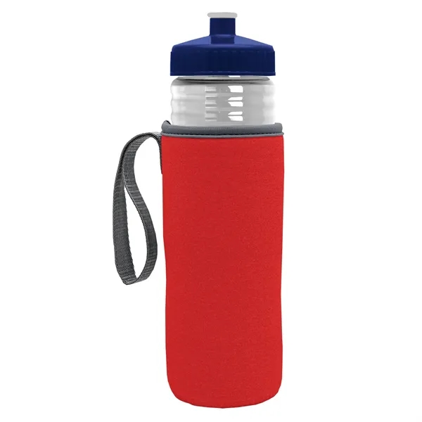 24 oz. Sports Bottle & Caddy - Push-Pull Lid... from ASI 40480 Koozie Group