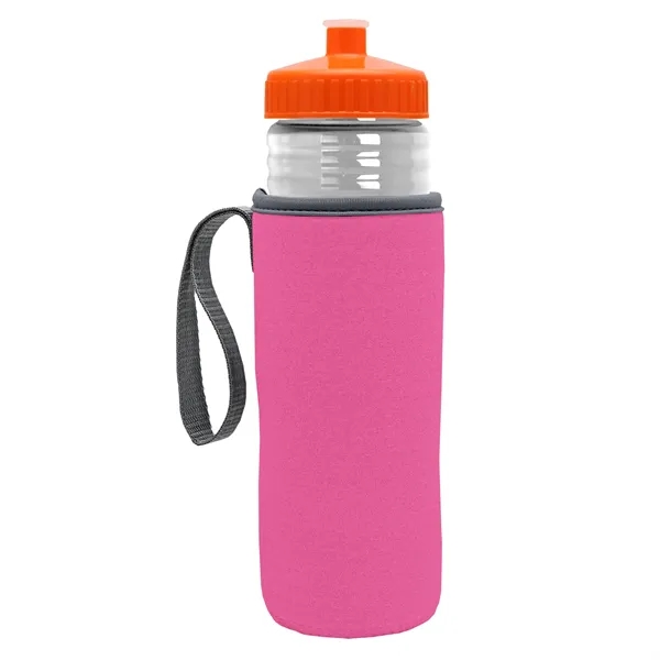 24 oz. Sports Bottle & Caddy - Push-Pull Lid... from ASI 40480 Koozie Group