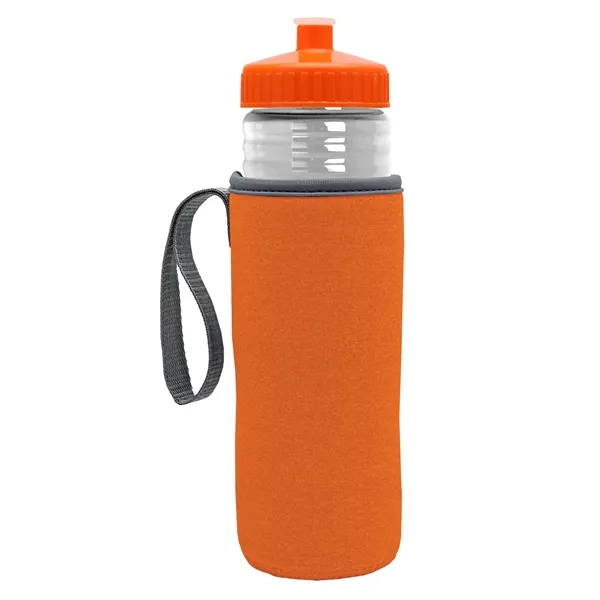 24 oz. Sports Bottle & Caddy - Push-Pull Lid... from ASI 40480 Koozie Group