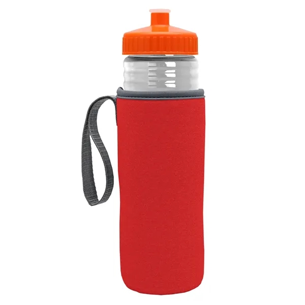 24 oz. Sports Bottle & Caddy - Push-Pull Lid... from ASI 40480 Koozie Group