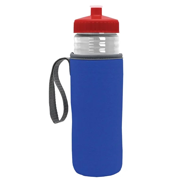 24 oz. Sports Bottle & Caddy - Push-Pull Lid... from ASI 40480 Koozie Group