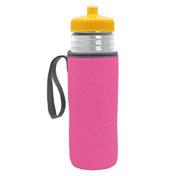 24 oz. Sports Bottle & Caddy - Push-Pull Lid... from ASI 40480 Koozie Group
