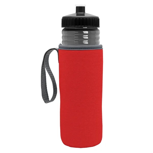 24 oz. Sports Bottle & Caddy - Push-Pull Lid... from ASI 40480 Koozie Group