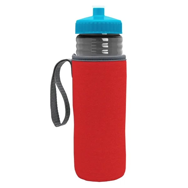24 oz. Sports Bottle & Caddy - Push-Pull Lid... from ASI 40480 Koozie Group
