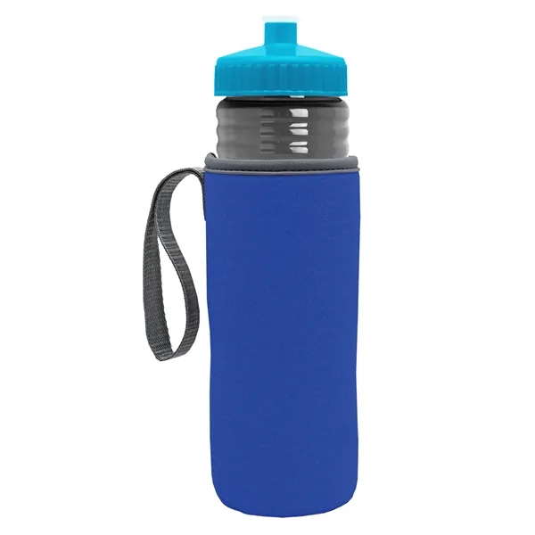 24 oz. Sports Bottle & Caddy - Push-Pull Lid... from ASI 40480 Koozie Group