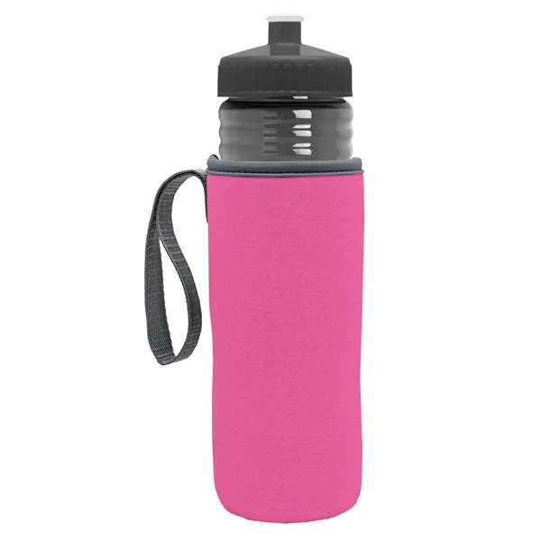 24 oz. Sports Bottle & Caddy - Push-Pull Lid... from ASI 40480 Koozie Group