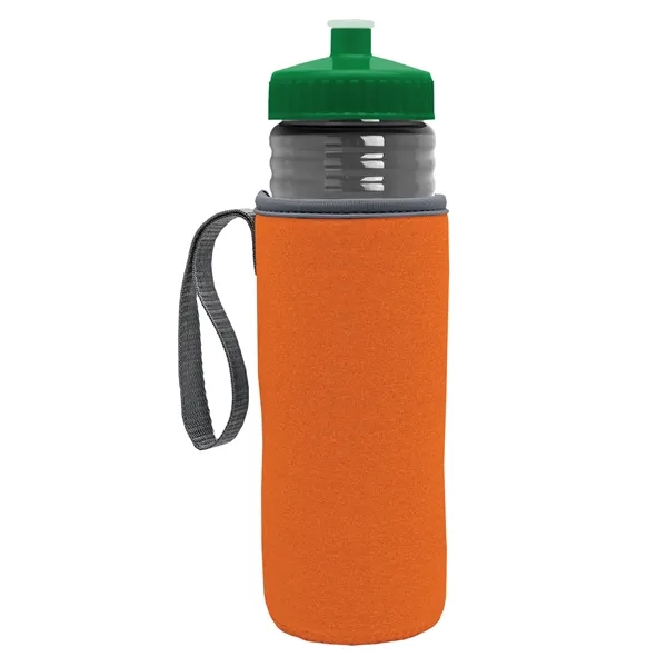 24 oz. Sports Bottle & Caddy - Push-Pull Lid... from ASI 40480 Koozie Group
