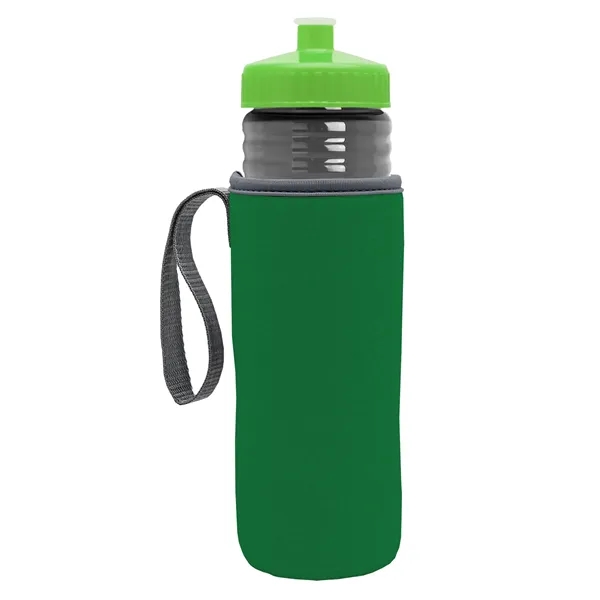 24 oz. Sports Bottle & Caddy - Push-Pull Lid... from ASI 40480 Koozie Group