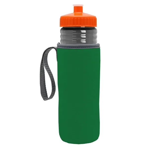 24 oz. Sports Bottle & Caddy - Push-Pull Lid... from ASI 40480 Koozie Group