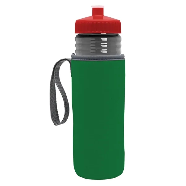 24 oz. Sports Bottle & Caddy - Push-Pull Lid... from ASI 40480 Koozie Group