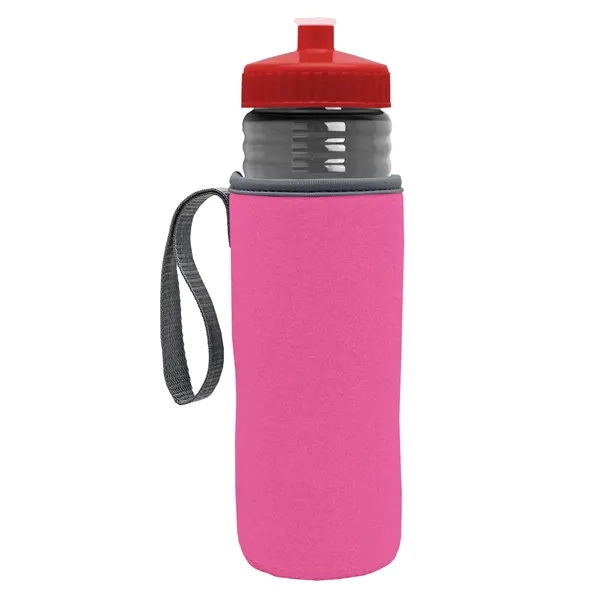 24 oz. Sports Bottle & Caddy - Push-Pull Lid... from ASI 40480 Koozie Group