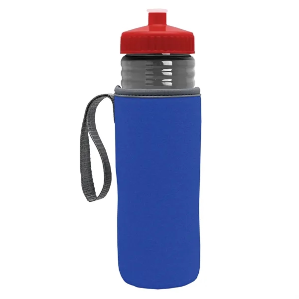 24 oz. Sports Bottle & Caddy - Push-Pull Lid... from ASI 40480 Koozie Group