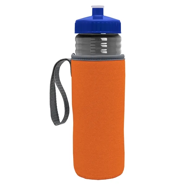 24 oz. Sports Bottle & Caddy - Push-Pull Lid... from ASI 40480 Koozie Group