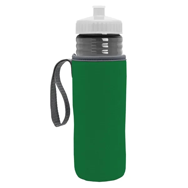 24 oz. Sports Bottle & Caddy - Push-Pull Lid... from ASI 40480 Koozie Group