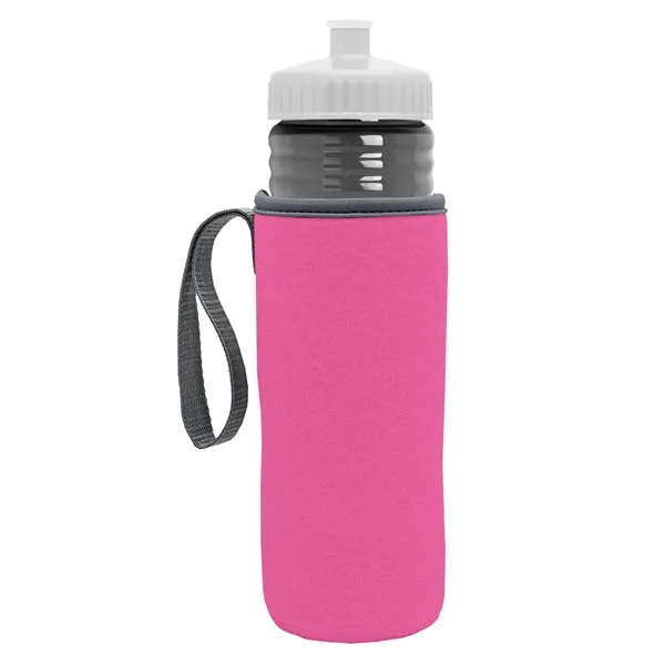 24 oz. Sports Bottle & Caddy - Push-Pull Lid... from ASI 40480 Koozie Group