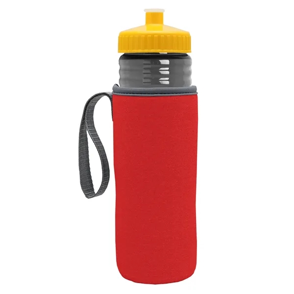 24 oz. Sports Bottle & Caddy - Push-Pull Lid... from ASI 40480 Koozie Group