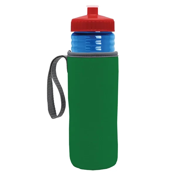 24 oz. Sports Bottle & Caddy - Push-Pull Lid... from ASI 40480 Koozie Group