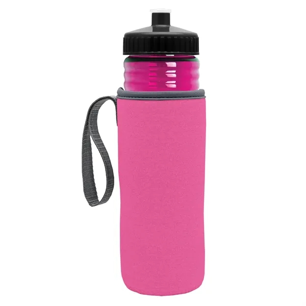 24 oz. Sports Bottle & Caddy - Push-Pull Lid... from ASI 40480 Koozie Group