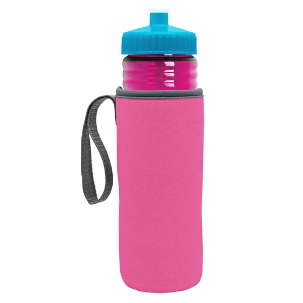 24 oz. Sports Bottle & Caddy - Push-Pull Lid... from ASI 40480 Koozie Group