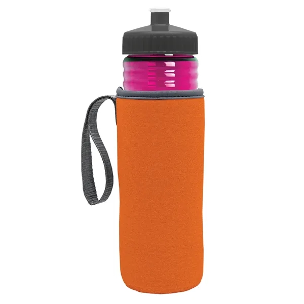 24 oz. Sports Bottle & Caddy - Push-Pull Lid... from ASI 40480 Koozie Group