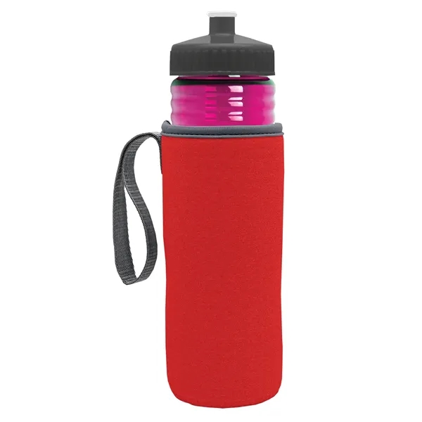 24 oz. Sports Bottle & Caddy - Push-Pull Lid... from ASI 40480 Koozie Group