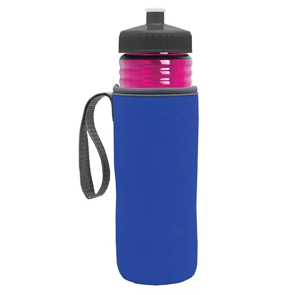 24 oz. Sports Bottle & Caddy - Push-Pull Lid... from ASI 40480 Koozie Group