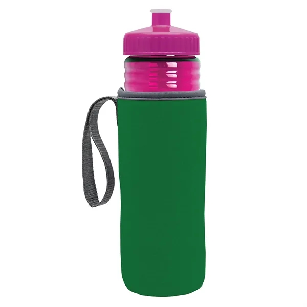 24 oz. Sports Bottle & Caddy - Push-Pull Lid... from ASI 40480 Koozie Group