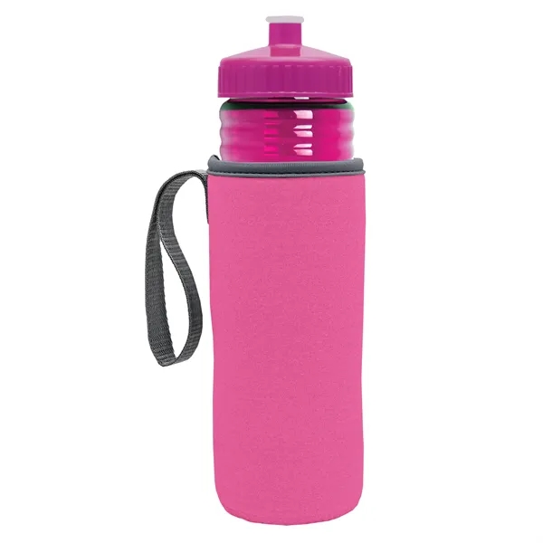 24 oz. Sports Bottle & Caddy - Push-Pull Lid... from ASI 40480 Koozie Group