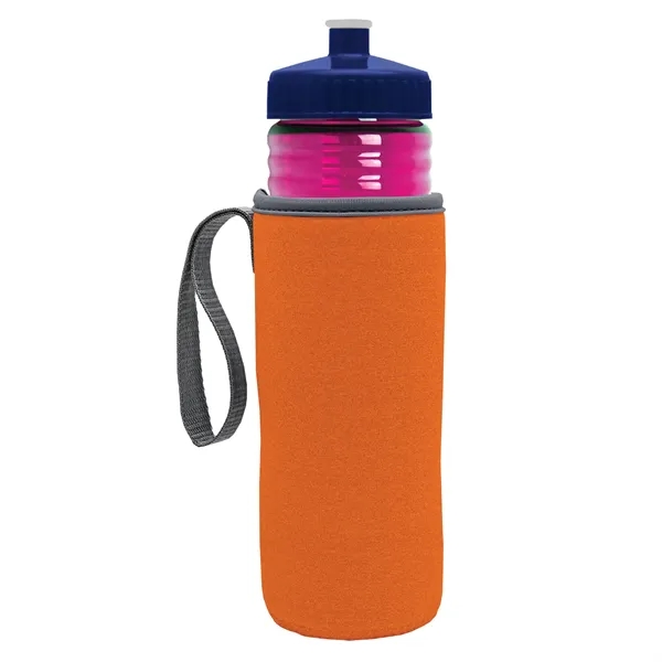 24 oz. Sports Bottle & Caddy - Push-Pull Lid... from ASI 40480 Koozie Group