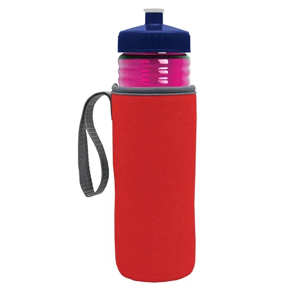 24 oz. Sports Bottle & Caddy - Push-Pull Lid... from ASI 40480 Koozie Group